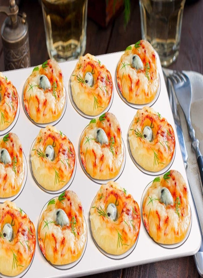 تيم فار صينية مافن من تيم فار، 12 كوب، صينية كب كيك من الفولاذ المقاوم للصدأ، طقم صينية مافن للخبز في الفرن، مثالية لتحضير البراونيز الصغيرة والكيش والتارت، غير سامة وبحجم عادي، آمنة للغسل في غسالة الصحون - طقم من قطعتين - Image 5